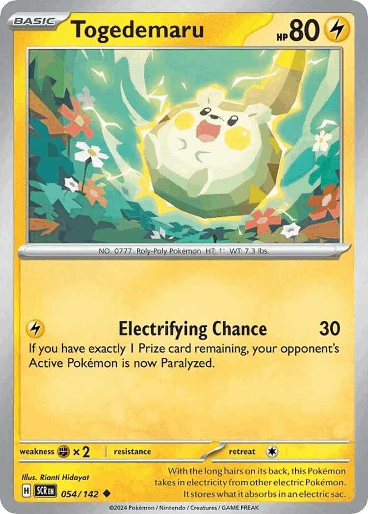Togedemaru #54 from Stellar Crown - Uncommon - Illustrated by Rianti Hidayat