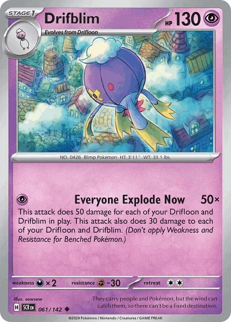 Drifblim #61 from Stellar Crown - Uncommon - Illustrated by sowsow