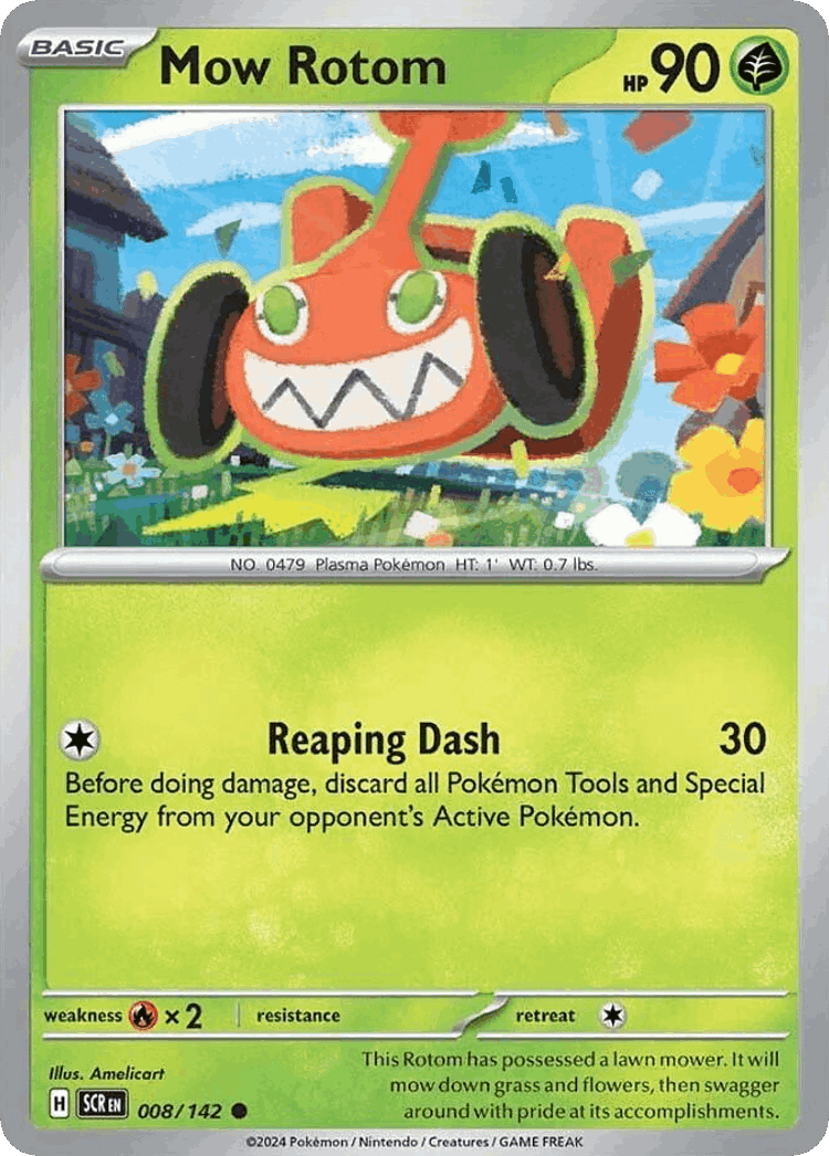 Mow Rotom #8 from Stellar Crown - Common - Illustrated by Amelicart