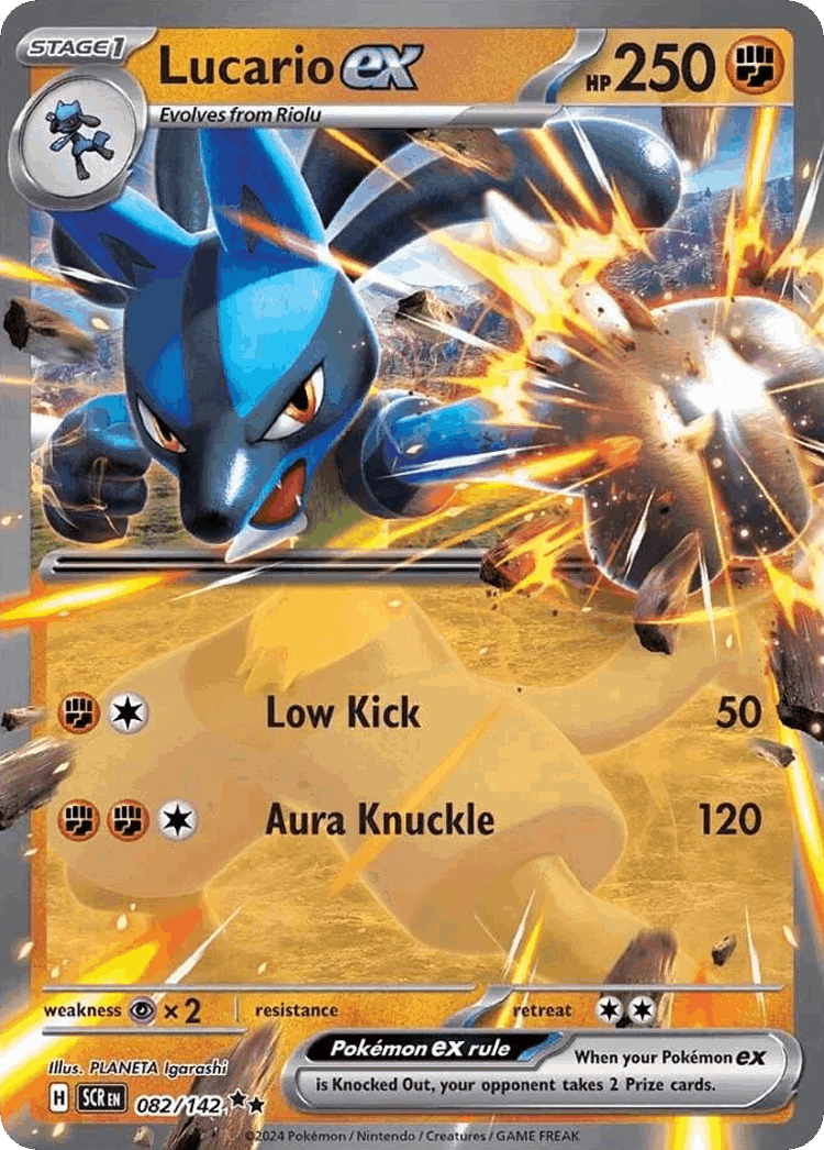 Lucario ex #82 from Stellar Crown - Double Rare - Illustrated by PLANETA Igarashi