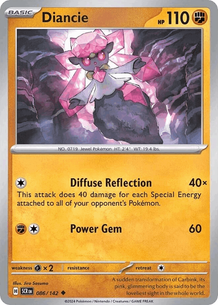 Diancie #86 from Stellar Crown - Uncommon - Illustrated by Jiro Sasumo