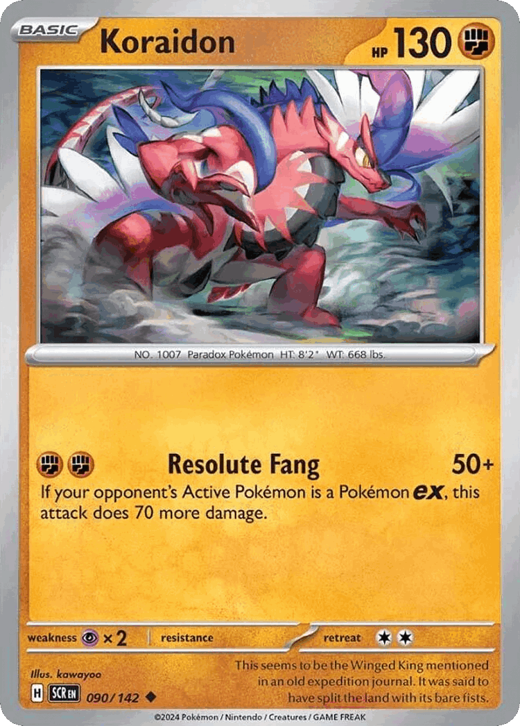 Koraidon #90 from Stellar Crown - Uncommon - Illustrated by kawayoo