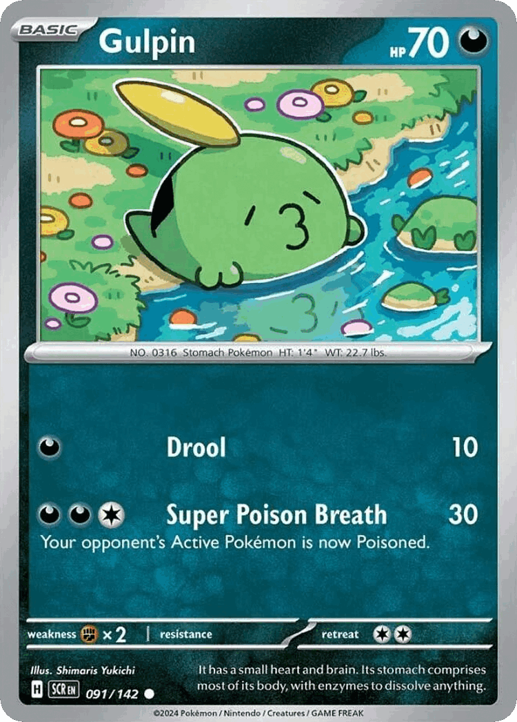 Gulpin #91 from Stellar Crown - Common - Illustrated by Shimaris Yukichi