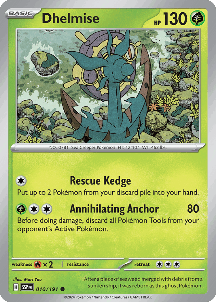 Dhelmise #10 from Surging Sparks - Common - Illustrated by Mori Yuu