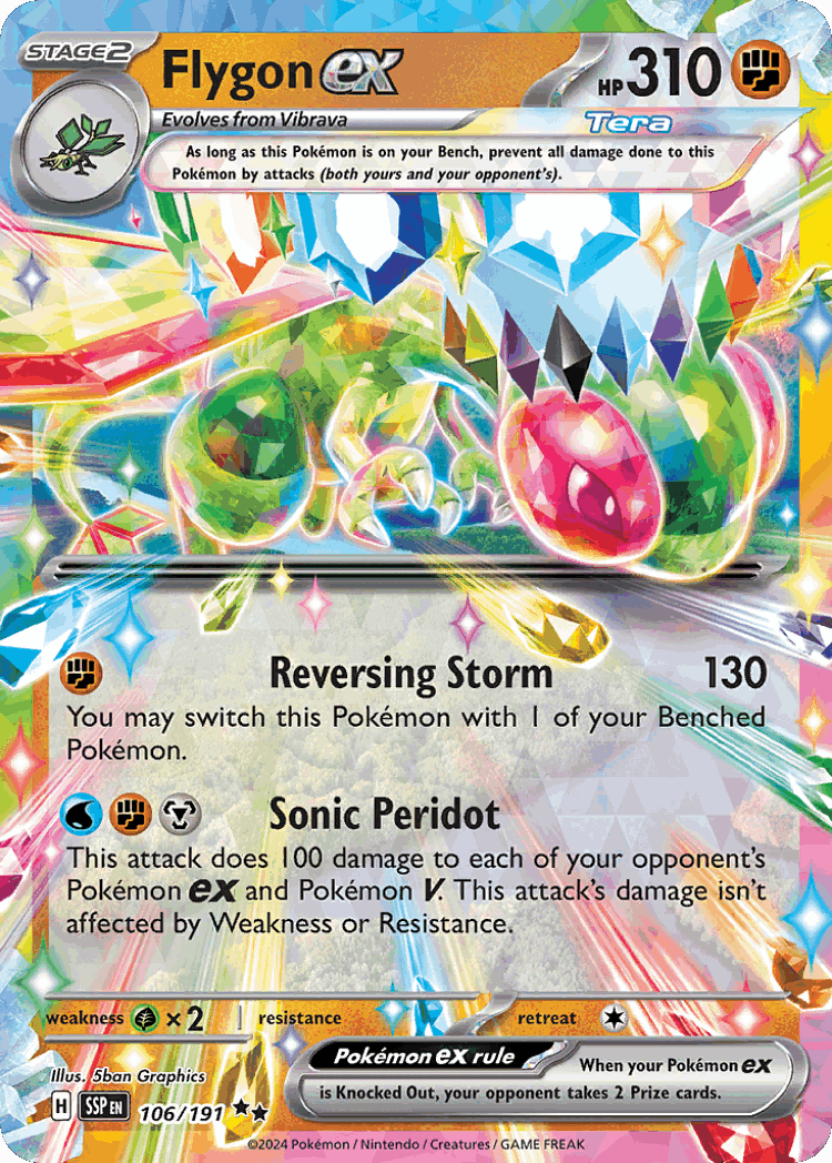 Flygon ex #106 from Surging Sparks - Double Rare - Illustrated by 5ban Graphics