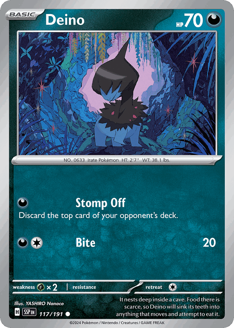 Deino #117 from Surging Sparks - Common - Illustrated by YASHIRO Nanaco