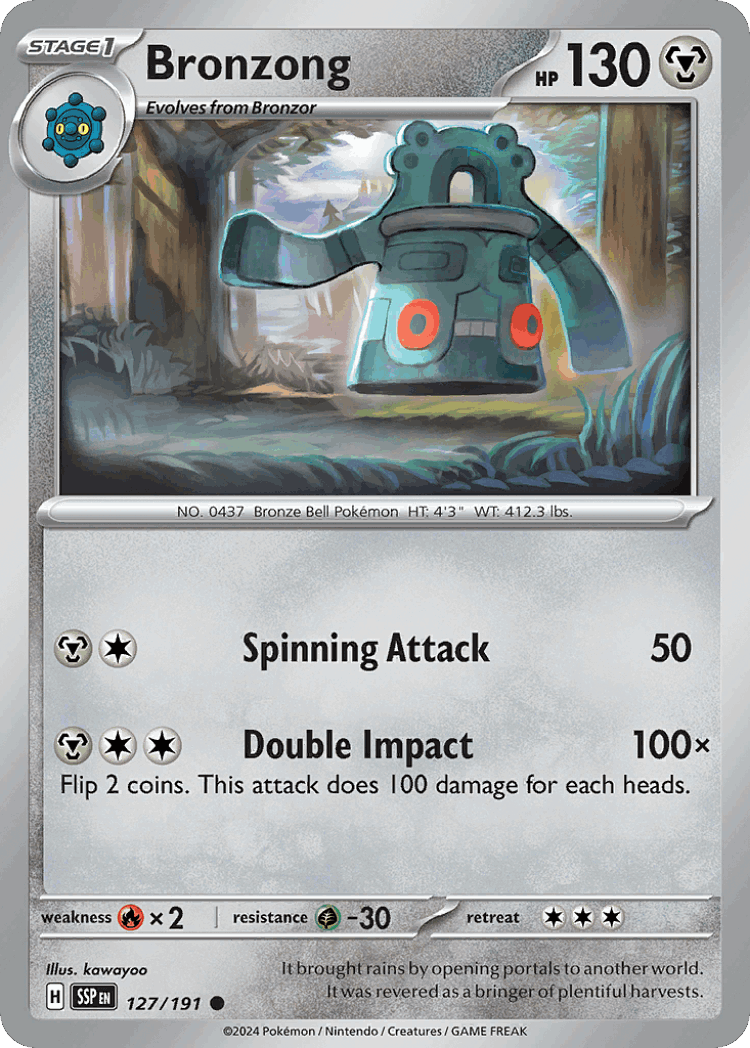 Bronzong #127 from Surging Sparks - Common - Illustrated by kawayoo