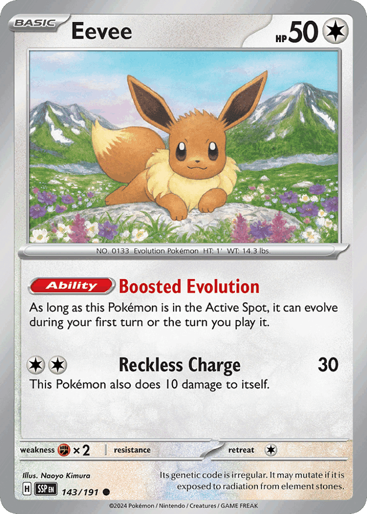 Eevee #143 from Surging Sparks - Common - Illustrated by Naoyo Kimura