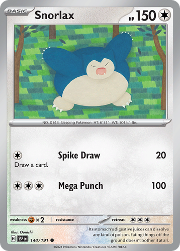 Snorlax #144 from Surging Sparks - Common - Illustrated by Ounishi