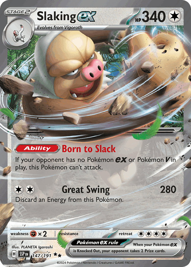 Slaking ex #147 from Surging Sparks - Double Rare - Illustrated by PLANETA Igarashi