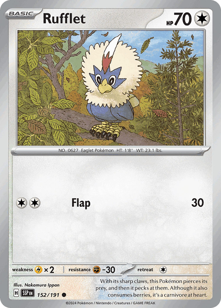 Rufflet #152 from Surging Sparks - Common - Illustrated by Nakamura Ippan