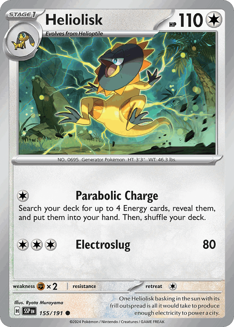 Heliolisk #155 from Surging Sparks - Common - Illustrated by Ryota Murayama