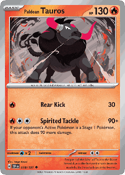 Paldean Tauros Pokémon TCG card art