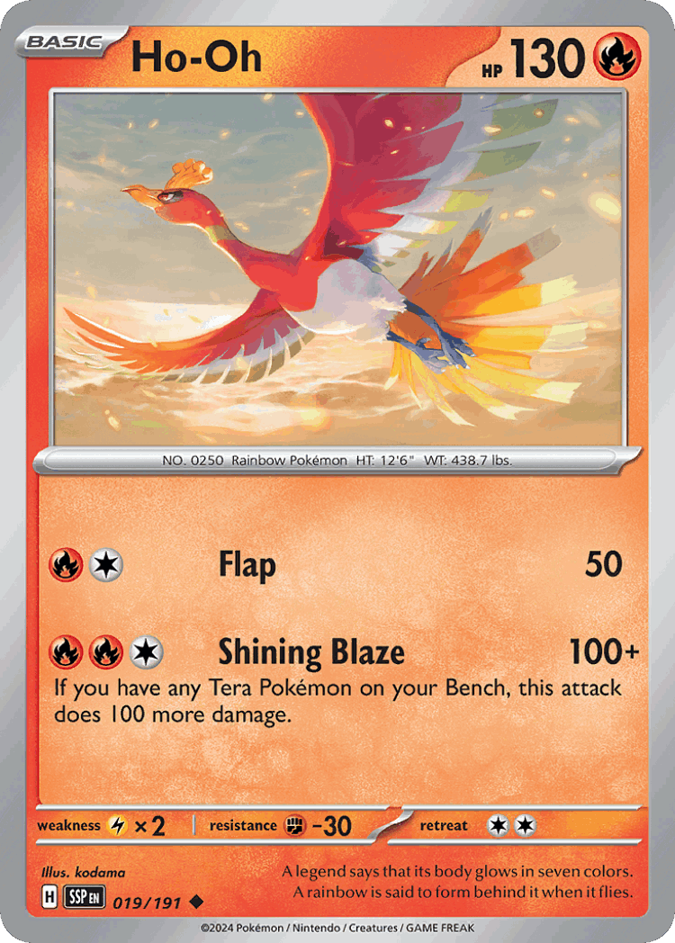 Ho-Oh #19 from Surging Sparks - Uncommon - Illustrated by kodama
