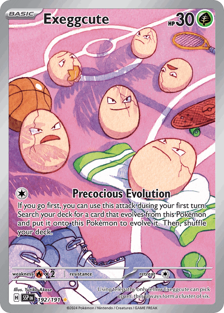 Exeggcute #192 from Surging Sparks - Illustration Rare - Illustrated by Yuriko Akase
