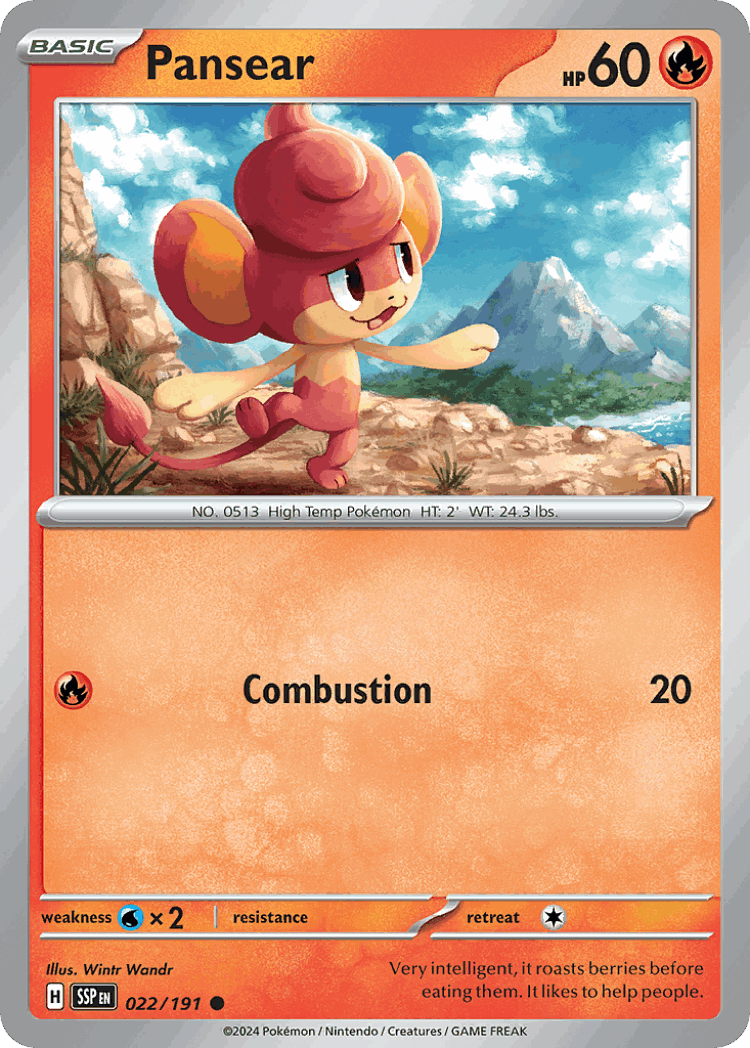 Pansear #22 from Surging Sparks - Common - Illustrated by Wintr Wandr