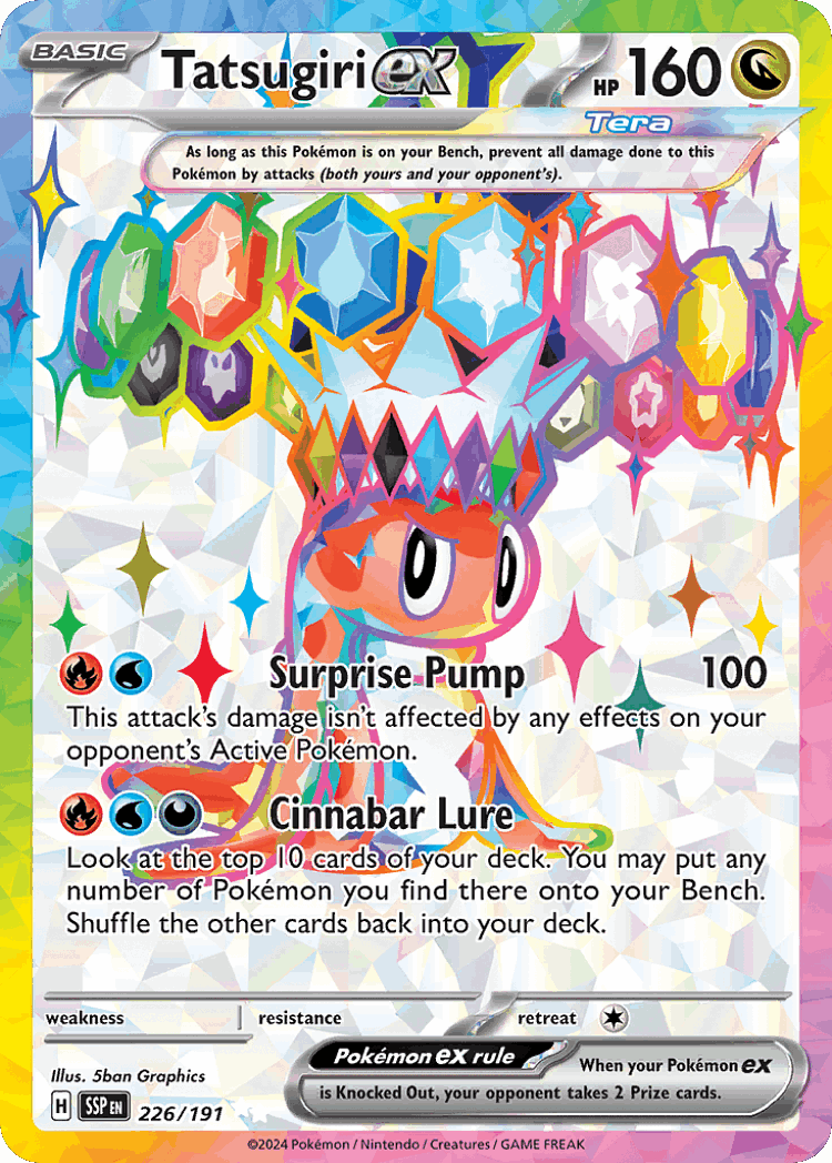 Tatsugiri ex #226 from Surging Sparks - Ultra Rare - Illustrated by 5ban Graphics