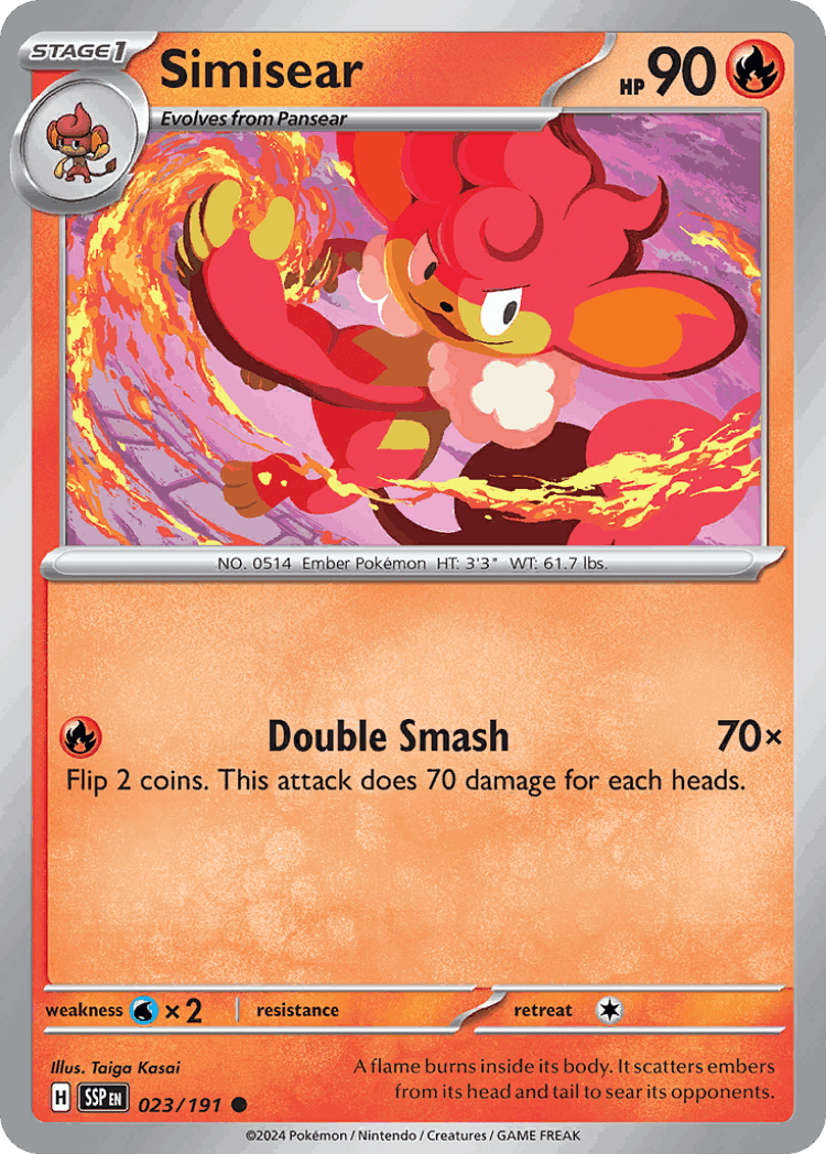 Simisear #23 from Surging Sparks - Common - Illustrated by Taiga Kasai