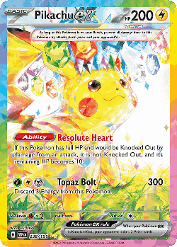 Pikachu ex card art