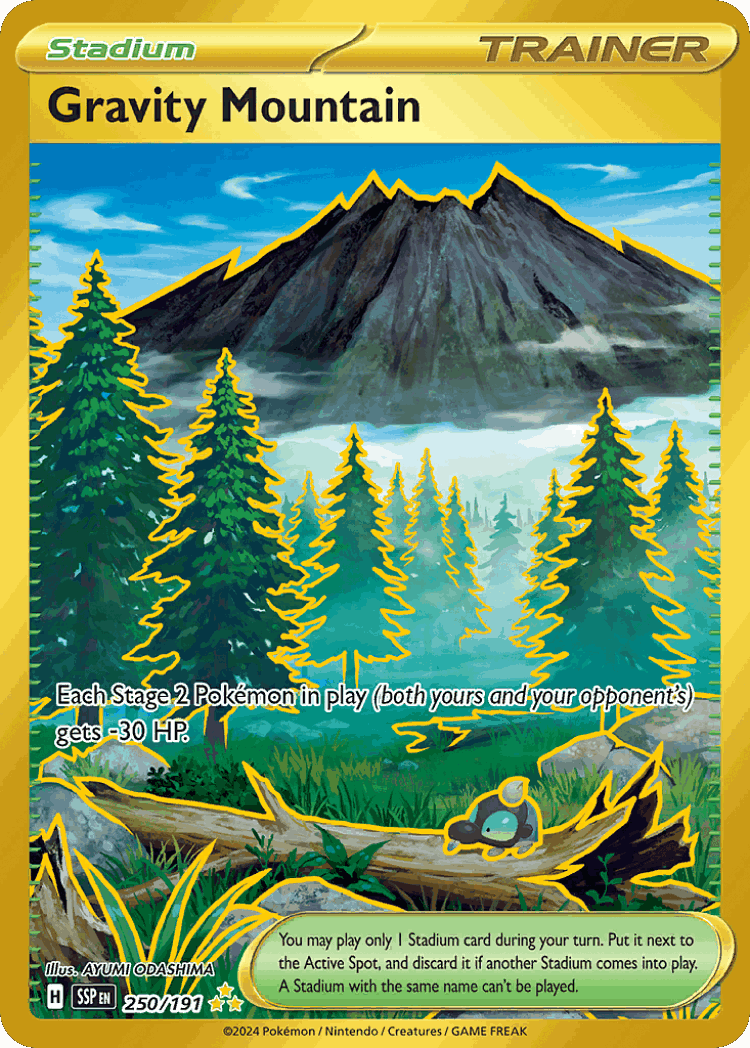 Gravity Mountain #250 from Surging Sparks - Hyper Rare - Illustrated by AYUMI ODASHIMA