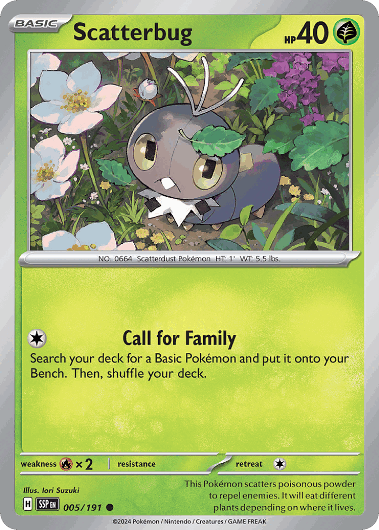 Scatterbug #5 from Surging Sparks - Common - Illustrated by Iori Suzuki