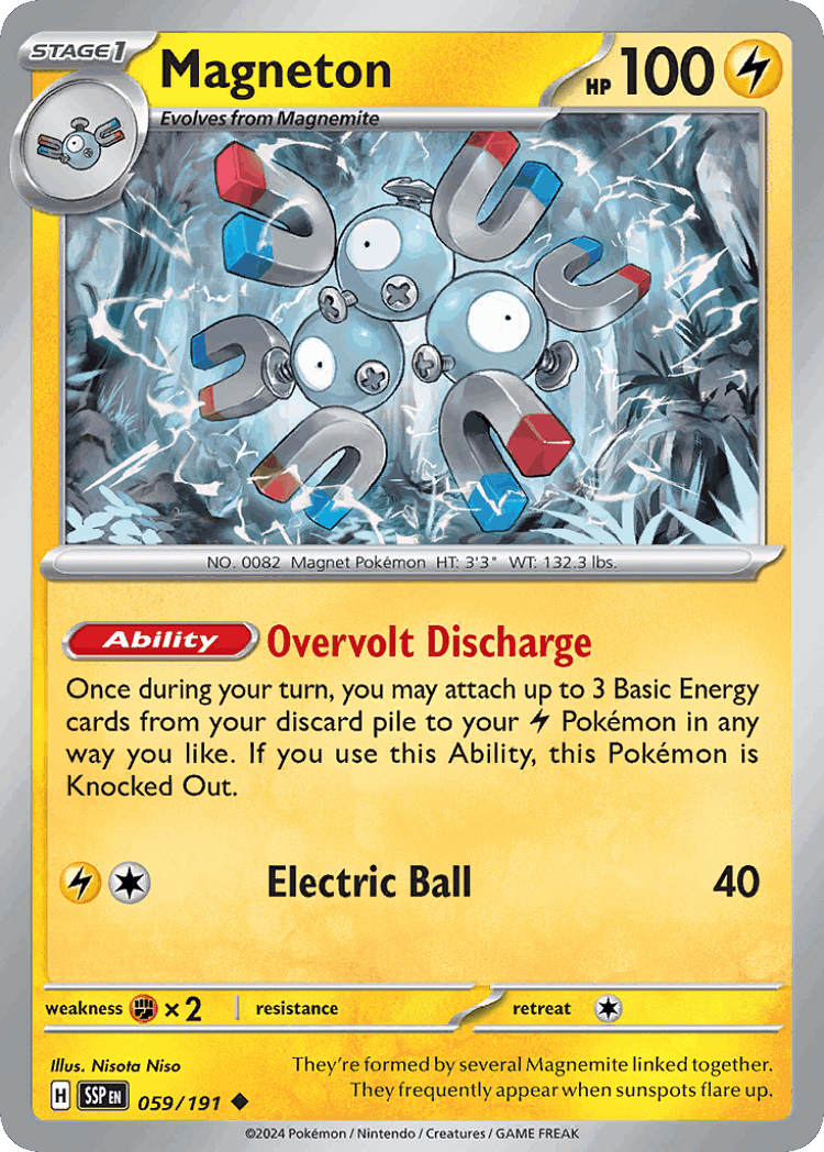 Magneton #59 from Surging Sparks - Uncommon - Illustrated by Nisota Niso