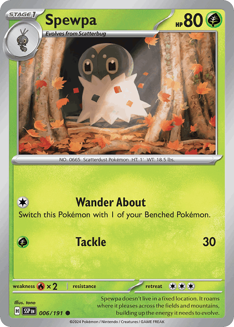 Spewpa #6 from Surging Sparks - Common - Illustrated by tono