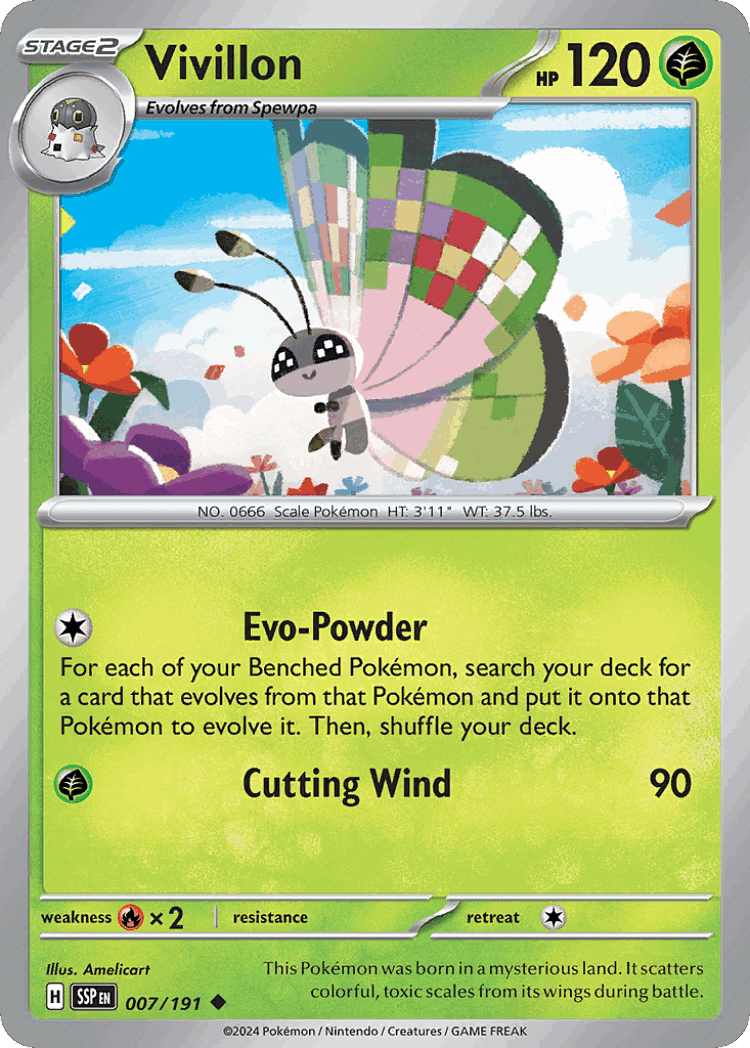 Vivillon #7 from Surging Sparks - Uncommon - Illustrated by Amelicart