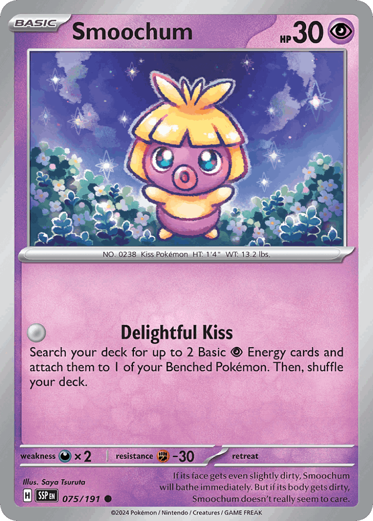 Smoochum #75 from Surging Sparks - Common - Illustrated by Saya Tsuruta