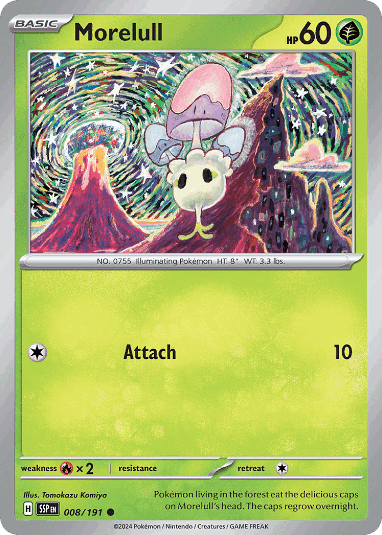 Morelull #8 from Surging Sparks - Common - Illustrated by Tomokazu Komiya