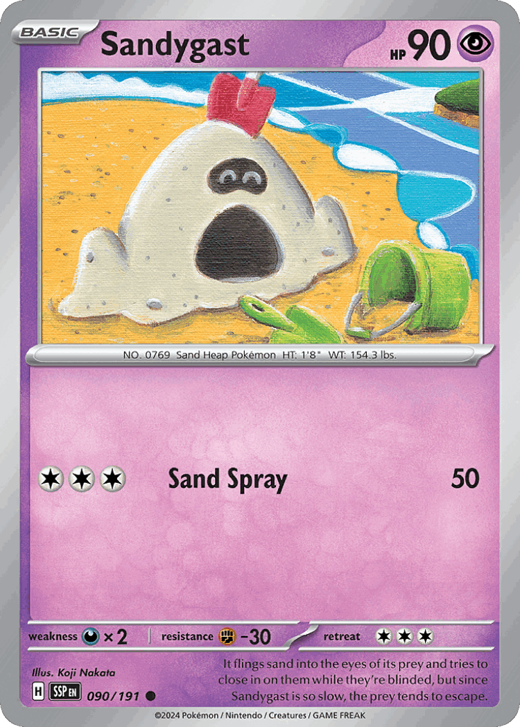 Sandygast #90 from Surging Sparks - Common - Illustrated by Koji Nakata