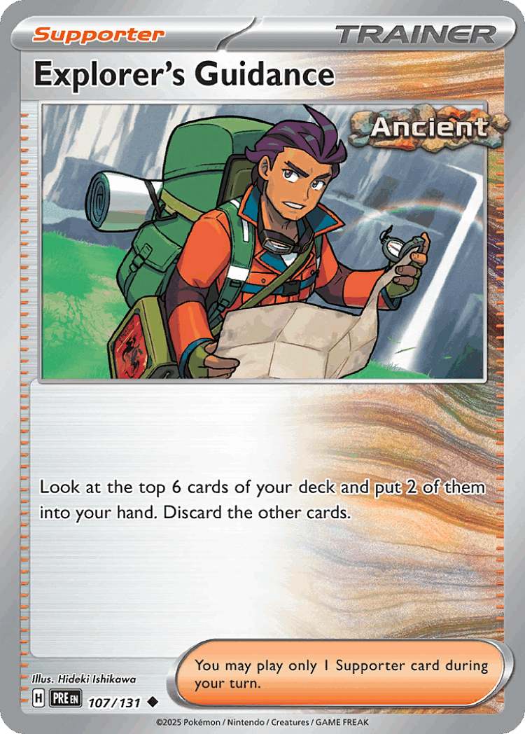Explorer's Guidance #107 from Prismatic Evolutions - Uncommon - Illustrated by Hideki Ishikawa