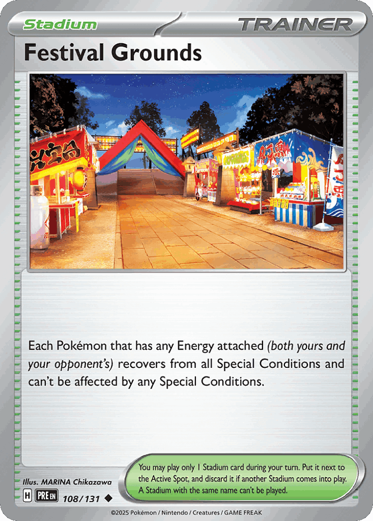 Festival Grounds #108 from Prismatic Evolutions - Uncommon - Illustrated by MARINA Chikazawa