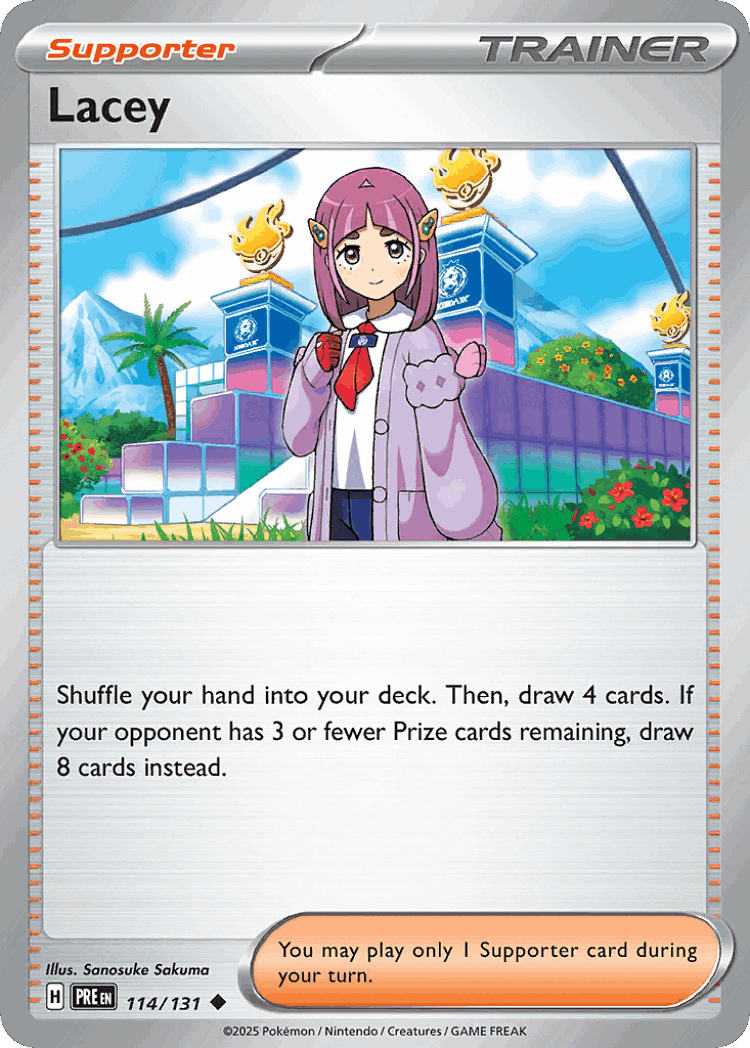 Lacey #114 from Prismatic Evolutions - Uncommon - Illustrated by Sanosuke Sakuma