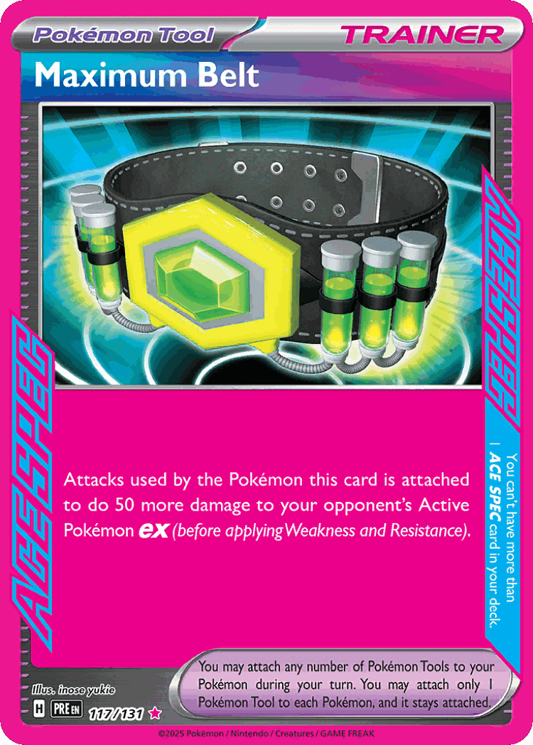 Maximum Belt #117 from Prismatic Evolutions - ACE SPEC Rare - Illustrated by inose yukie