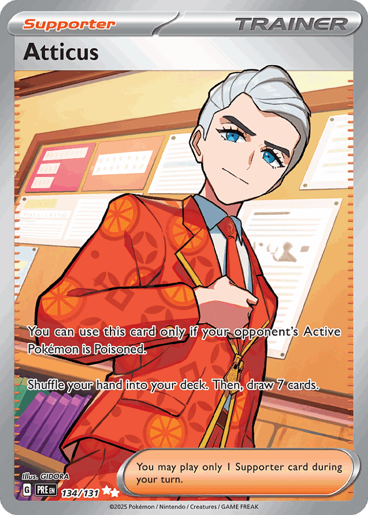 Atticus #134 from Prismatic Evolutions - Ultra Rare - Illustrated by GIDORA