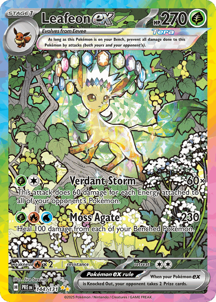 Leafeon ex #144 from Prismatic Evolutions - Special Illustration Rare - Illustrated by Jiro Sasumo