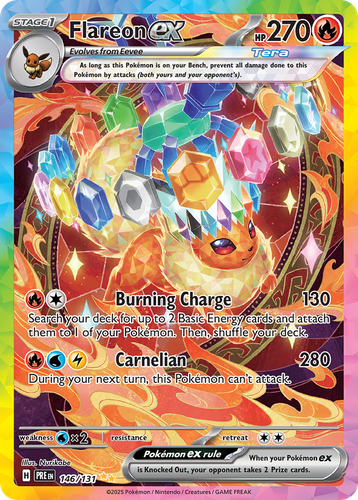 Flareon ex #146 from Prismatic Evolutions - Special Illustration Rare - Illustrated by Nurikabe