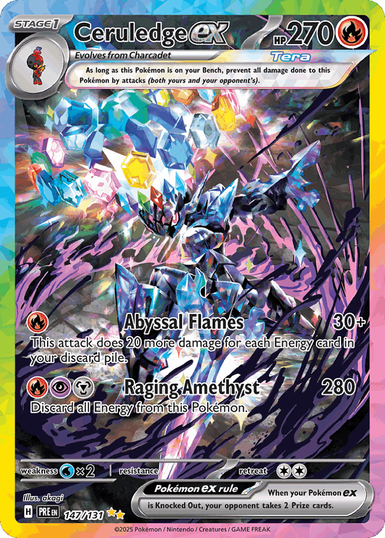 Ceruledge ex #147 from Prismatic Evolutions - Special Illustration Rare - Illustrated by akagi