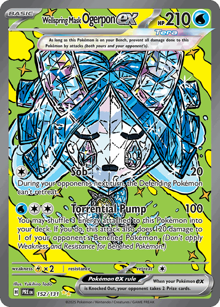Wellspring Mask Ogerpon ex #152 from Prismatic Evolutions - Special Illustration Rare - Illustrated by Yukihiro Tada