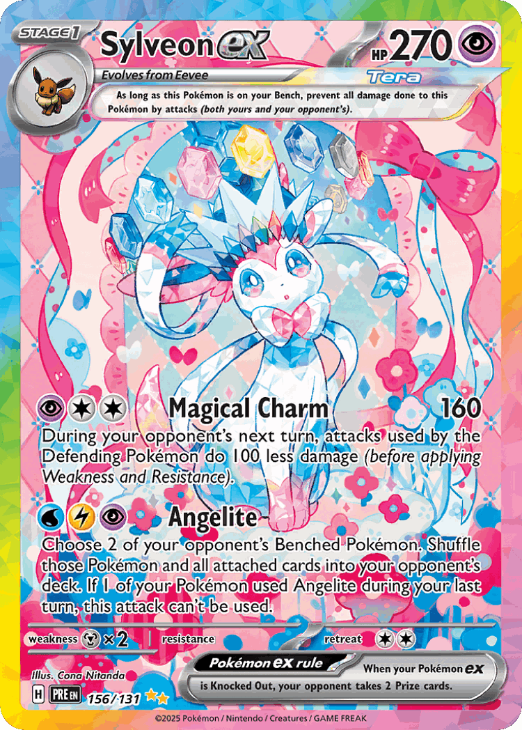 Sylveon ex #156 from Prismatic Evolutions - Special Illustration Rare - Illustrated by Cona Nitanda