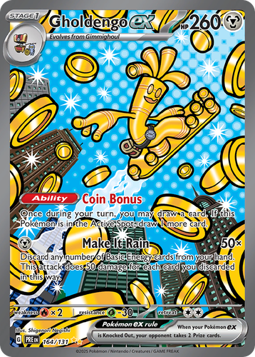 Gholdengo ex #164 from Prismatic Evolutions - Special Illustration Rare - Illustrated by Shigenori Negishi