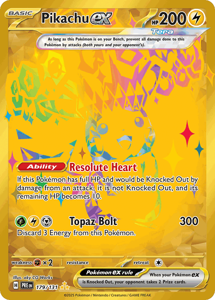 Pikachu ex #179 from Prismatic Evolutions - Hyper Rare - Illustrated by aky CG Works