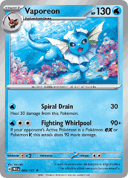 Vaporeon Pokémon TCG card art