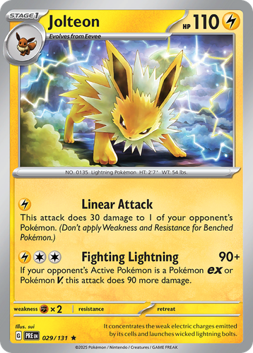 Jolteon #29 from Prismatic Evolutions - Rare - Illustrated by sui