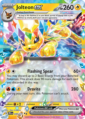 Jolteon ex #30 from Prismatic Evolutions - Double Rare - Illustrated by 5ban Graphics
