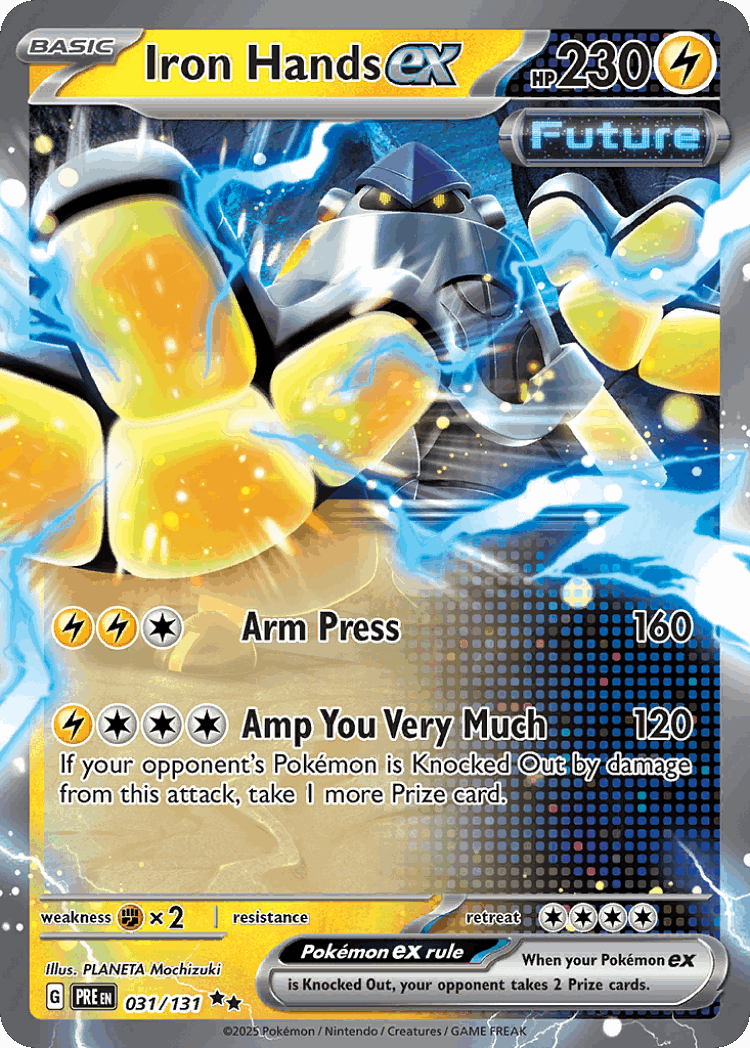 Iron Hands ex #31 from Prismatic Evolutions - Double Rare - Illustrated by PLANETA Mochizuki