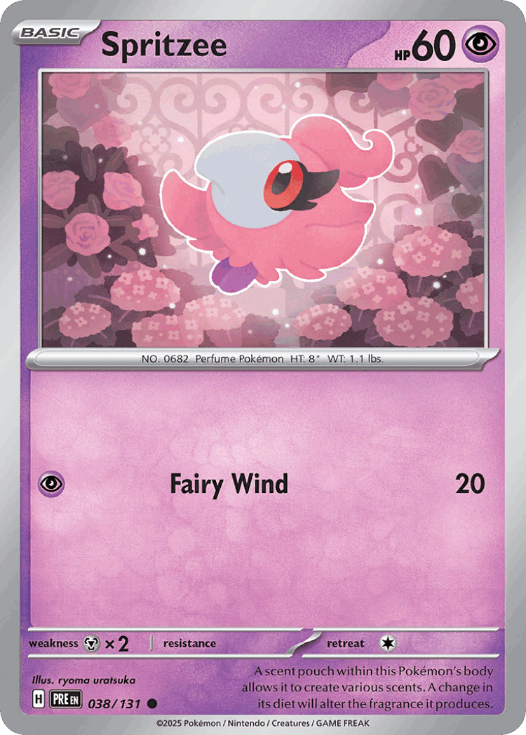 Spritzee #38 from Prismatic Evolutions - Common - Illustrated by ryoma uratsuka