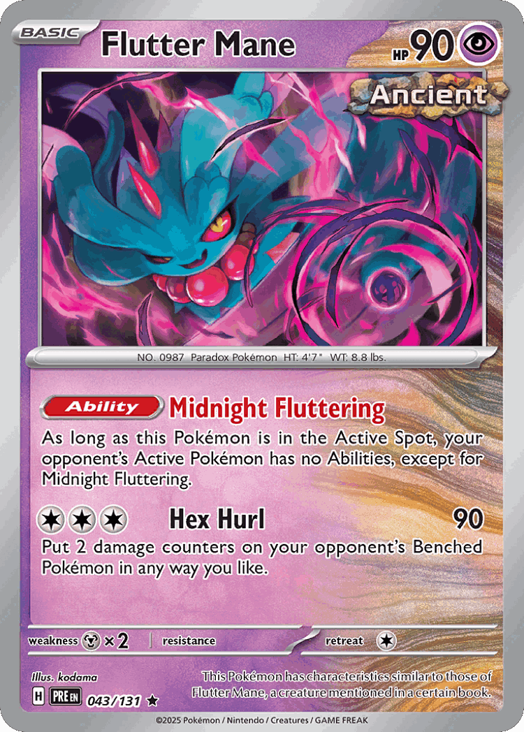 Flutter Mane #43 from Prismatic Evolutions - Rare - Illustrated by kodama