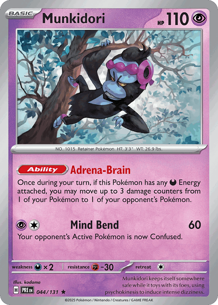 Munkidori #44 from Prismatic Evolutions - Rare - Illustrated by kodama
